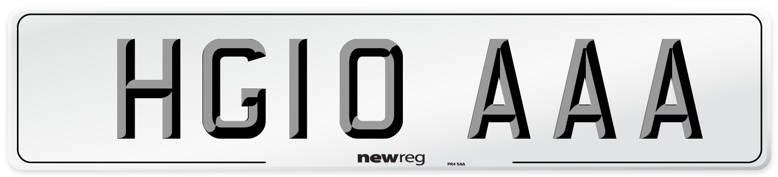 HG10 AAA Number Plate from New Reg